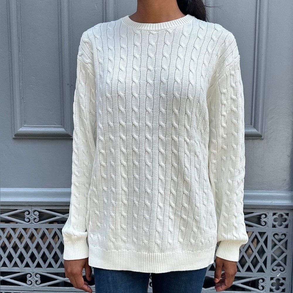 Brandy Melville Ivory Cable Knit Sweater